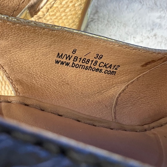 |•BØRN•| Metallic Gold & Bronze Espadrille Wedge Platform Sandals Size 8 - Picture 7 of 16